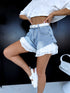 Denim shorts "WHITE FLOUNCE" PJ7893 - BLUE